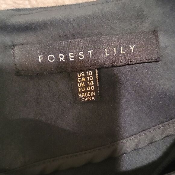 Forest Lily green asymmetrical faux suede sheath dress sz 10 - Picture 7 of 8